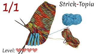 Ferse mit Biesenmuster stricken leicht gemacht  Tutorial [upl. by Alleiram]