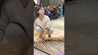 Rattan weaving technique craftsman artandcraft craftsmanship diycrafts diyhandicraftBeauty [upl. by Mathis]