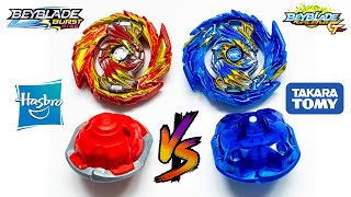 BRANDS BATTLE MASTER DEVOLOS D5 VS MASTER DIABOLOS HASBRO VS TAKARA TOMY BEYBLADE BURST BATTLE [upl. by Matazzoni]