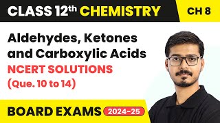 Aldehydes  Ketones amp Carboxylic Acids  NCERT Solutions Que 10 to 14  Class 12 Chemistry Ch 8 [upl. by Lucine669]