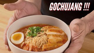 GOCHUJANG noodles  Spicy Korean chicken RAMEN from scratch [upl. by Selbbep]