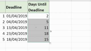 Number of Working Days until Deadline  Excel Formula [upl. by Corron143]