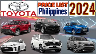 Toyota Price List in Philippines 2024 [upl. by Acirederf]