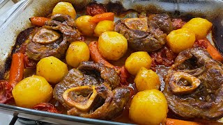 Osobucco al forno Ricetta facile e deliziosa con patate e carote😋😋 [upl. by Drof]