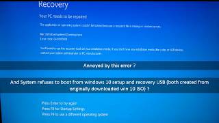 FIX windows 10 winloadexe startup error 2017 [upl. by Naus]