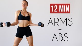 12 MIN STANDING ABS amp ARMS No Repeats No Crunches No Planks [upl. by Meesaw295]