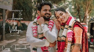 Tamil Wedding Highlights  Anuram weds Vidhya  Cinematic  Unaku Munthiri  Crazy Frameworks  2024 [upl. by Tallbott]