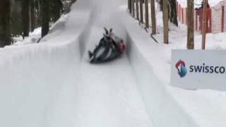 Austrian Bobsled crashes in St Moritz [upl. by Airemahs713]