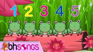 Five Little Speckled Frogs  Nursery Rhymes  Kids Songs Lyrics 4K Music Video [upl. by Katrine]