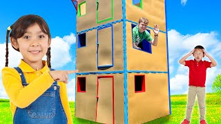 Maddies Big Cardboard PlayHouse Cleanup Adventure [upl. by Lalo]