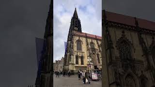 3 iron baskets hang from St Lambert’s church tower Münster City shorts münster history germany [upl. by Birch626]