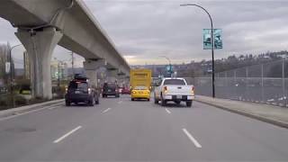 Driving from Coquitlam BC Canada to Burnaby to Vancouver  Lougheed Highway  Skytrain Route [upl. by Lebar]