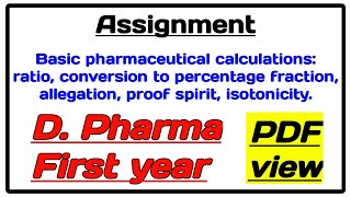 Basic pharmaceutical calculations ratio conversion to percentage fraction allegation proof spirit [upl. by Annelak901]