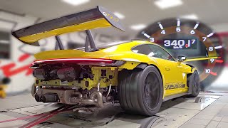 Porsche 992 GT3 RS feat FULL Akrapovic Limited Edition exhaust  340kmh DYNO Pulls amp Engine Sounds [upl. by Lodmilla]