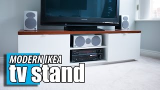 IKEA Byas TV Stand  DIY Wood Transformation Hack [upl. by Bobbi]