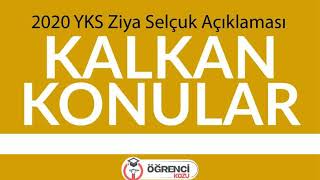 2020 YKS Kaldırılan Konular 12 Sınıf 2 Dönem Konuları [upl. by Ardnas]