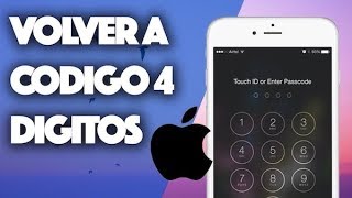 Volver a código 4 dígitos iPhone [upl. by Sandstrom115]