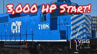 3000 HP Turbo V16 Locomotive Start Up And Tour [upl. by Nnylkcaj]