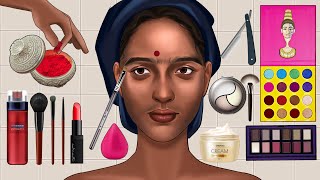 Traditional INDIAN Bride Makeup Animation  HOMELESS woman gets BRIDAL Makeover  ASMR [upl. by Marget]