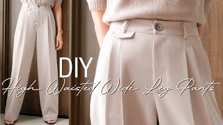 🌹DIY Wide Leg Pants  How To Make High Waisted Wide Leg Pants Trousers series [upl. by Andrus7]