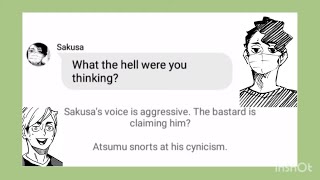 Sakusa spikes a ball in Atsumus face SakuAtsu Haikyuu Text Story [upl. by Burgwell]