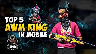 TOP 5 AWM KING IN MOBILE  FASTEST AWM PLAYERS OF FREE FIRE [upl. by Pardo]