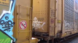 Live For Graffiti  Van Nuys  Los Angeles Graffiti  Bombing  Tagging  Throwups  Train Graffiti [upl. by Ima]