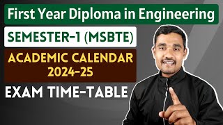 MSBTE Revised Academic Calendar 202425  Exam Time Table [upl. by Steffen182]