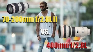 70200mm f28L II vs 400mm f28L BATTLE [upl. by Lipinski755]