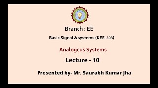 Basic Signals amp Systems  Analogous System  AKTU Digital Education [upl. by Nwahsyt]