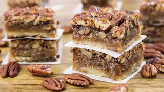 Pecan Pie Bars Recipe [upl. by Anoirb]