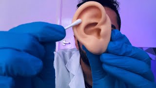 ASMR Binaural Whispered Ear Cleaning cleaning scraping health check rp [upl. by Thebazile987]