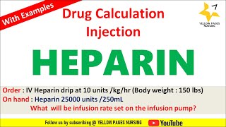 HEPARIN Drip calculation  Heparin infusion calculation [upl. by Eeraj]