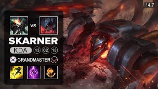 Skarner vs Aatrox Top  KR Grandmaster  Patch 147 Season 14 [upl. by Wack]