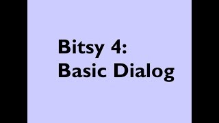 Bitsy 4 Basic Dialog [upl. by Ecirtra]