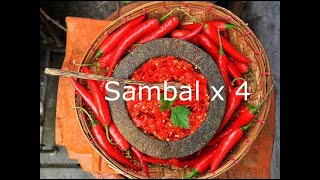 Pisang Susus Sambal x 4  Indonesian Chili Salsas [upl. by Yelahs428]