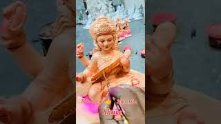 Saraswati ji murti color painting art sculpture clayart [upl. by Matthews]