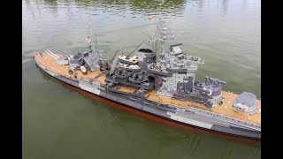 HMS Warspite 172 scale  Launching deck boat part 5 of 6 [upl. by Anilyx134]