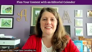 Allison Johs Plan Your Content with an Editorial Calendar [upl. by Macdonell]