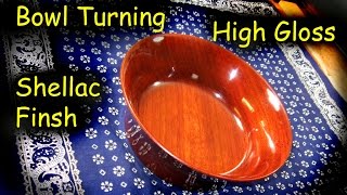 Padouk Bowl with High Gloss Shellac Finish  French Polish  Woodturning  HowTo [upl. by Gasparo]