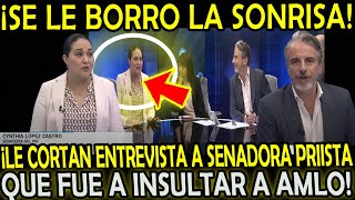 ¡SE LE BORRO LA SONRISA LE CORTAN ENTREVISTA A SENADORA DEL PRI QUE FUE A INSULTAR A AMLO [upl. by Ingmar]