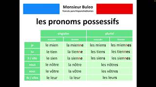 🇫🇷 Les pronoms possessifs  🇪🇸 Los pronombres posesivos [upl. by Nitsew]