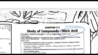 Study of Compounds  Nitric acid HNO3  ICSE Class 10 Chemistry  Important Questions topics [upl. by Jacey436]