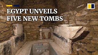 Egypt unveils five newly discovered tombs in the Saqqara necropolis [upl. by Anaid893]