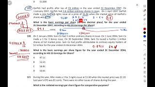 ACCA F7FR  Exam kit Solution  Chapter 14  Earning per share EPS MCQs [upl. by Enialahs]