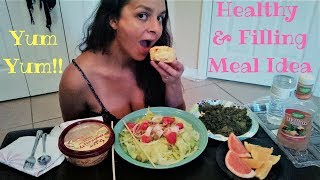 MUKBANG  Butter Biscuit Antipasta Salad Roasted Kale Roasted Pine Nut Hummus amp Citrus Fruit [upl. by Tristas349]