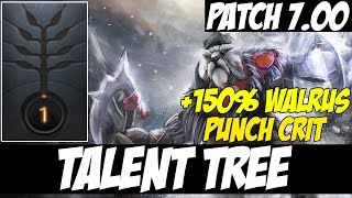 150 Walrus Punch Crit  TALENT TREE TUSK  Patch 700  Dota 2 [upl. by Oswell]