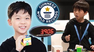 Is He The Worlds Best Speedcuber  Guinness World Records [upl. by Keemahs]