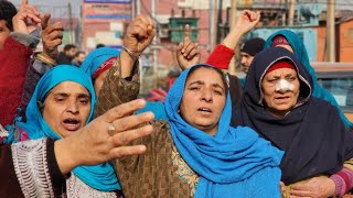 Family of youth from Kunan poshpora Kupwara stage protest at Srinagar demanding his whereabouts [upl. by Ainocal]