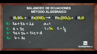 Balanceo de Ecuaciones Método Algebraico No 4 [upl. by Caputto]